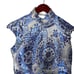 Kim Shui vogue runway blue sleeveless top lace up back sz S