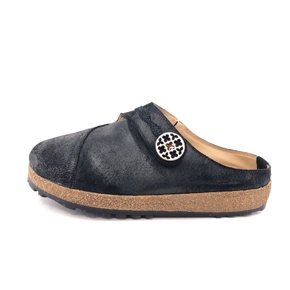 Haflinger Adventure Black Leather Clogs EUR 39