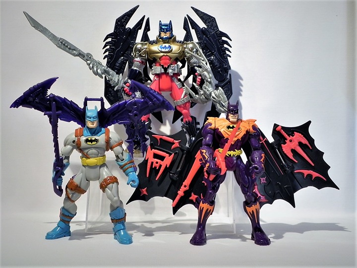 3 BATMAN: KNIGHT FORCE NINJA Figures - Arsenal Cape, Multi-Blast, Knight Blade