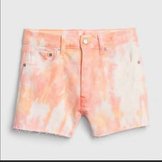GAP Women’s Size 14 High Rise shorts Tie-Dye orange Pink Cutoffs 5 Pocket Boho