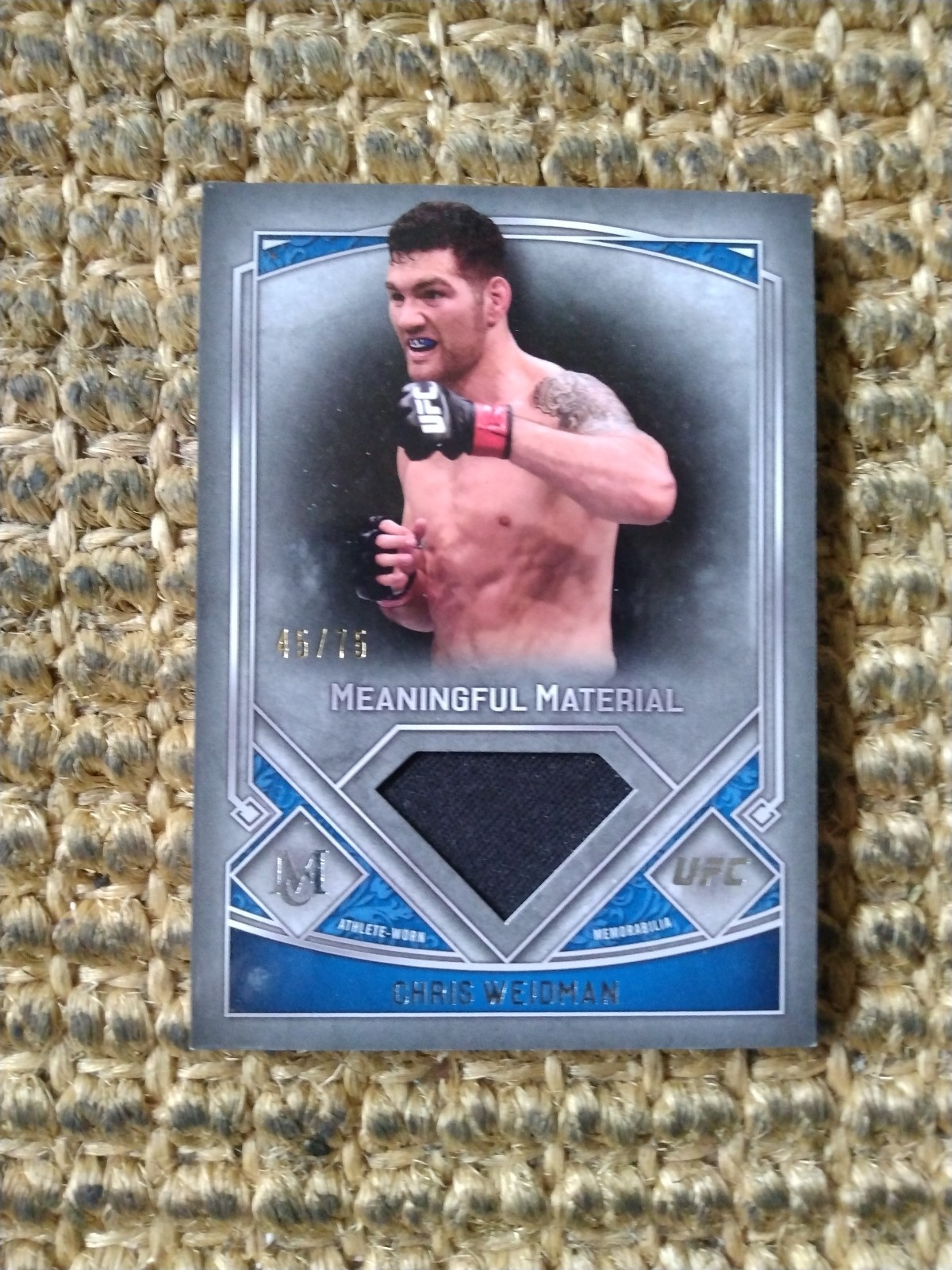 UFC Topps sp45/75 Meaningful Material Chris Weidman SILVER RELIC OUT OF PRINT