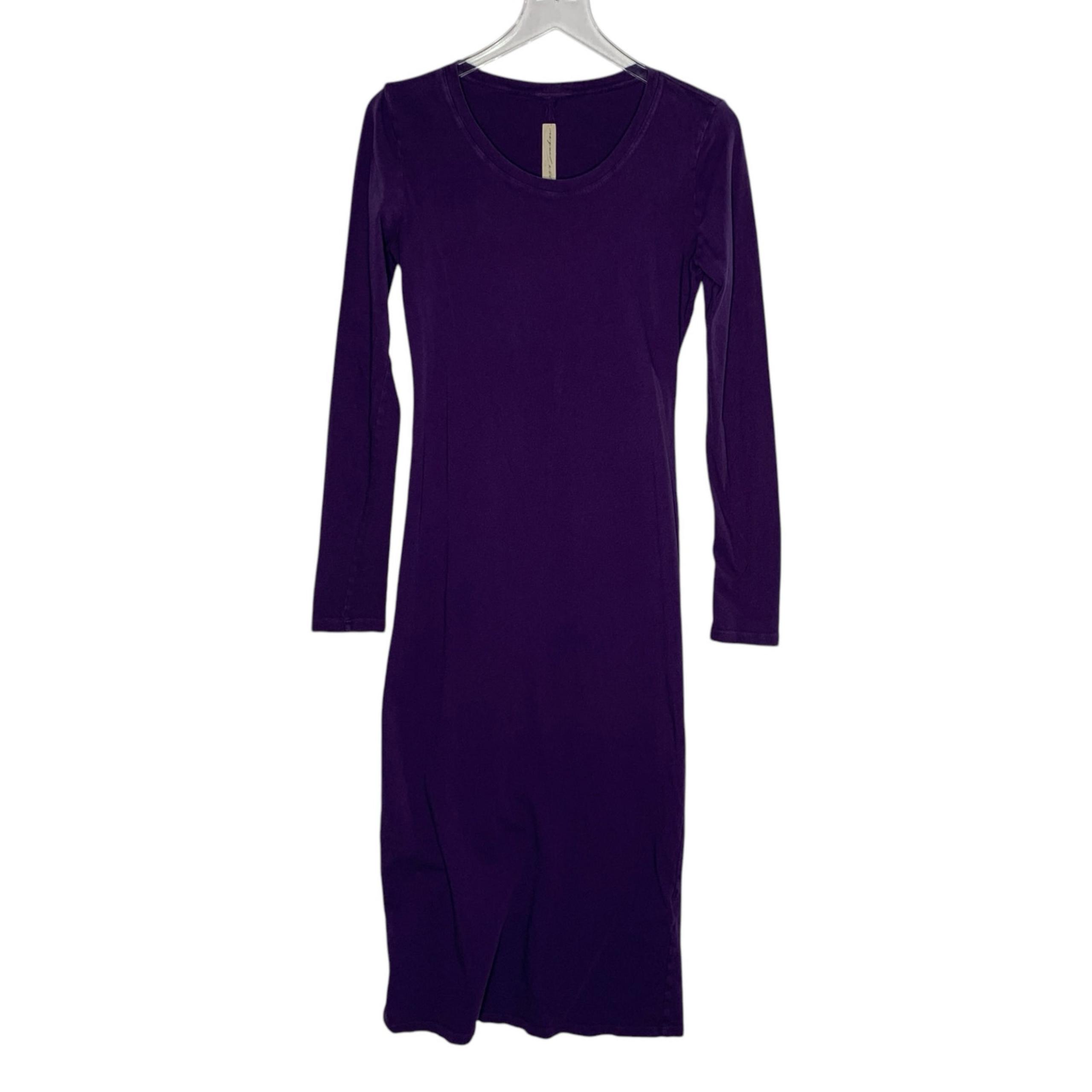 Raquel Allegra S Womens Purple Fitted Dress Midi Jersey 100% Cotton