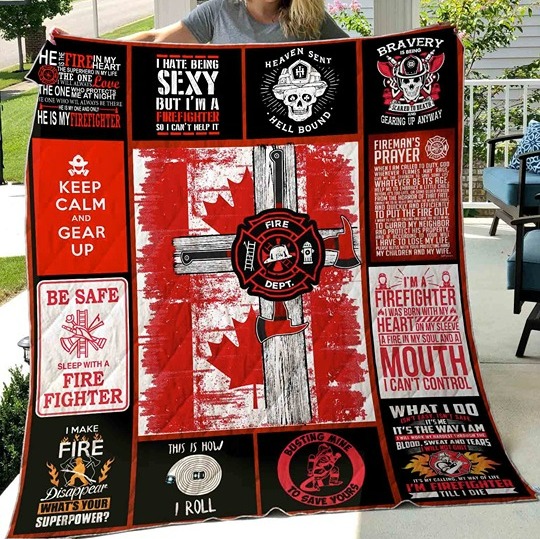 Firefighter Canada Fleece Blanket