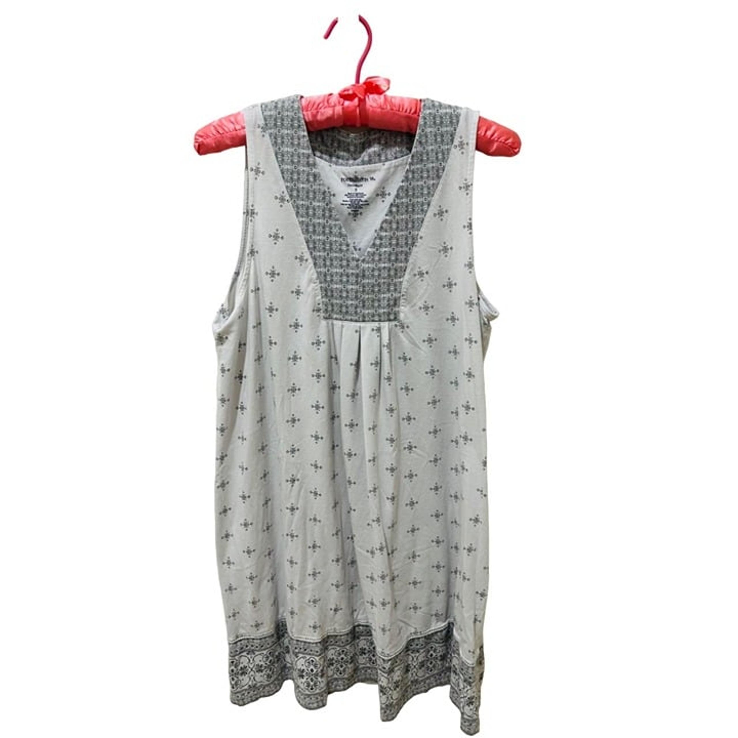 Croft & Barrow Intimates Women's Sleeveless Gray Short Cotton Knit Nightgown