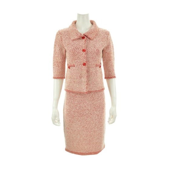 MARIA FICALORA Red & White Skirt Suit