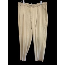 Tommy Bahama Silk I'll Pants Mens 38X32 Beige Pockets Zip Pleated Lightweight