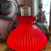 Pair Vintage pink Cased Over White Glass Student Hurricane Lamp Shades Ribbed 7”