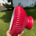 Pair Vintage pink Cased Over White Glass Student Hurricane Lamp Shades Ribbed 7”