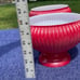 Pair Vintage pink Cased Over White Glass Student Hurricane Lamp Shades Ribbed 7”