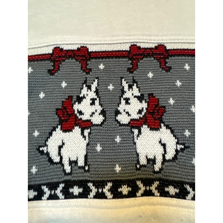 Lauren & Brooke Holiday Scotty Dog Ugly Christmas Sweater Sweatshirt Large Winte