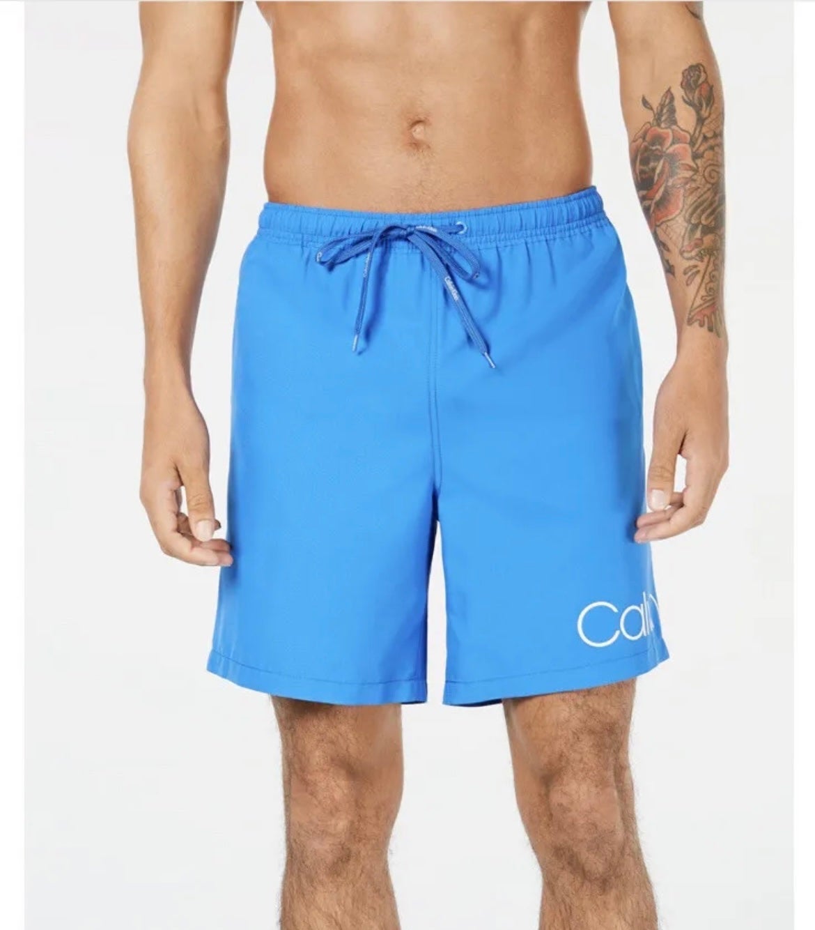 Calvin Klein 7” Logo Volley Swim Trunks Palace Blue Men’s Size Medium