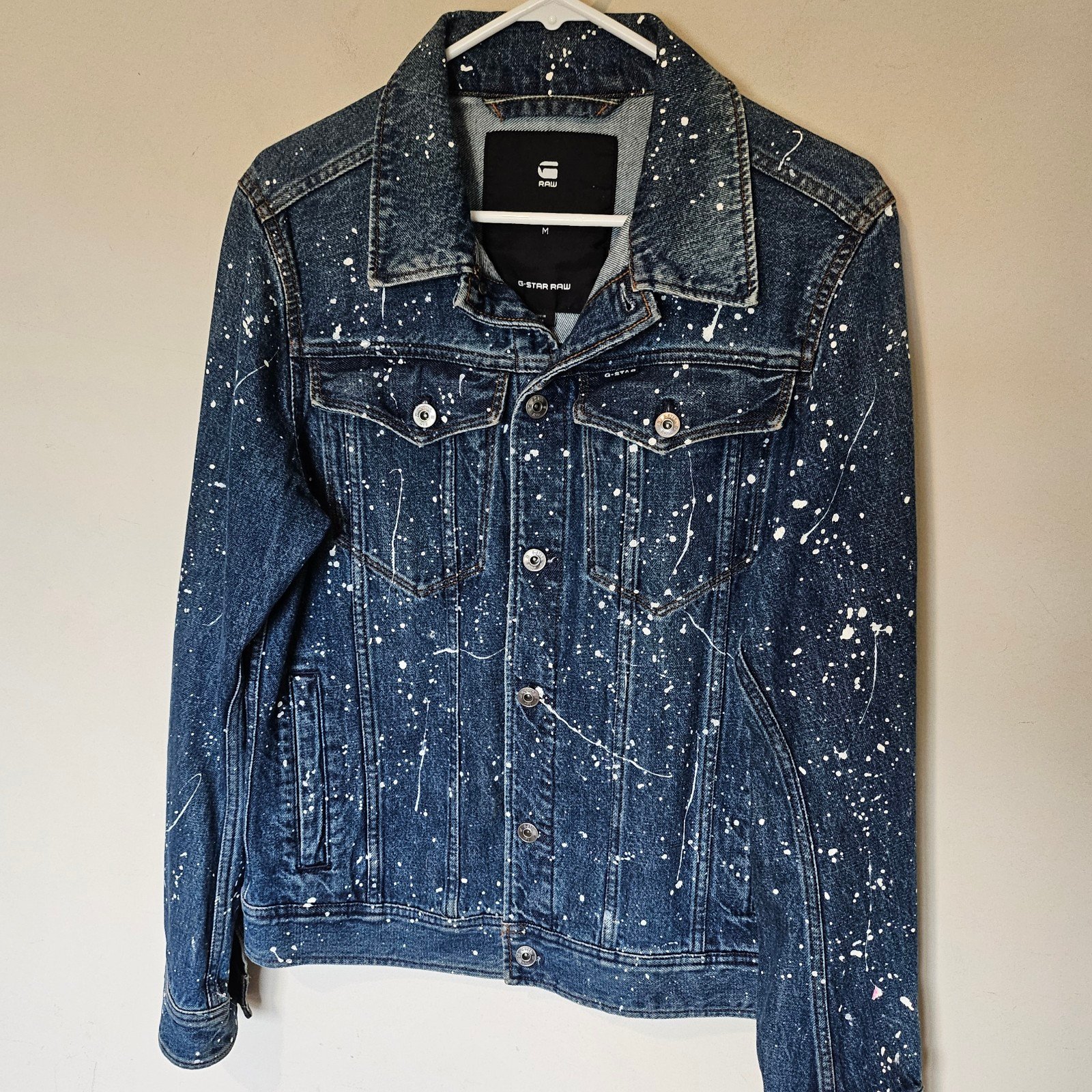 G-Star Raw Paint Splattered Jean Jacket - Size Medium - Excellent Condition