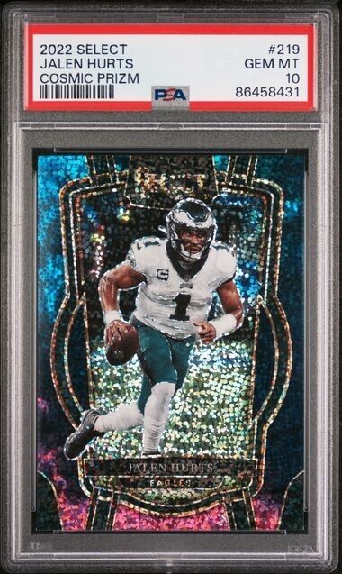 2022 Panini Select Club Level Cosmic Prizm Jalen Hurts #219 PSA 10 Low Pop Eagle