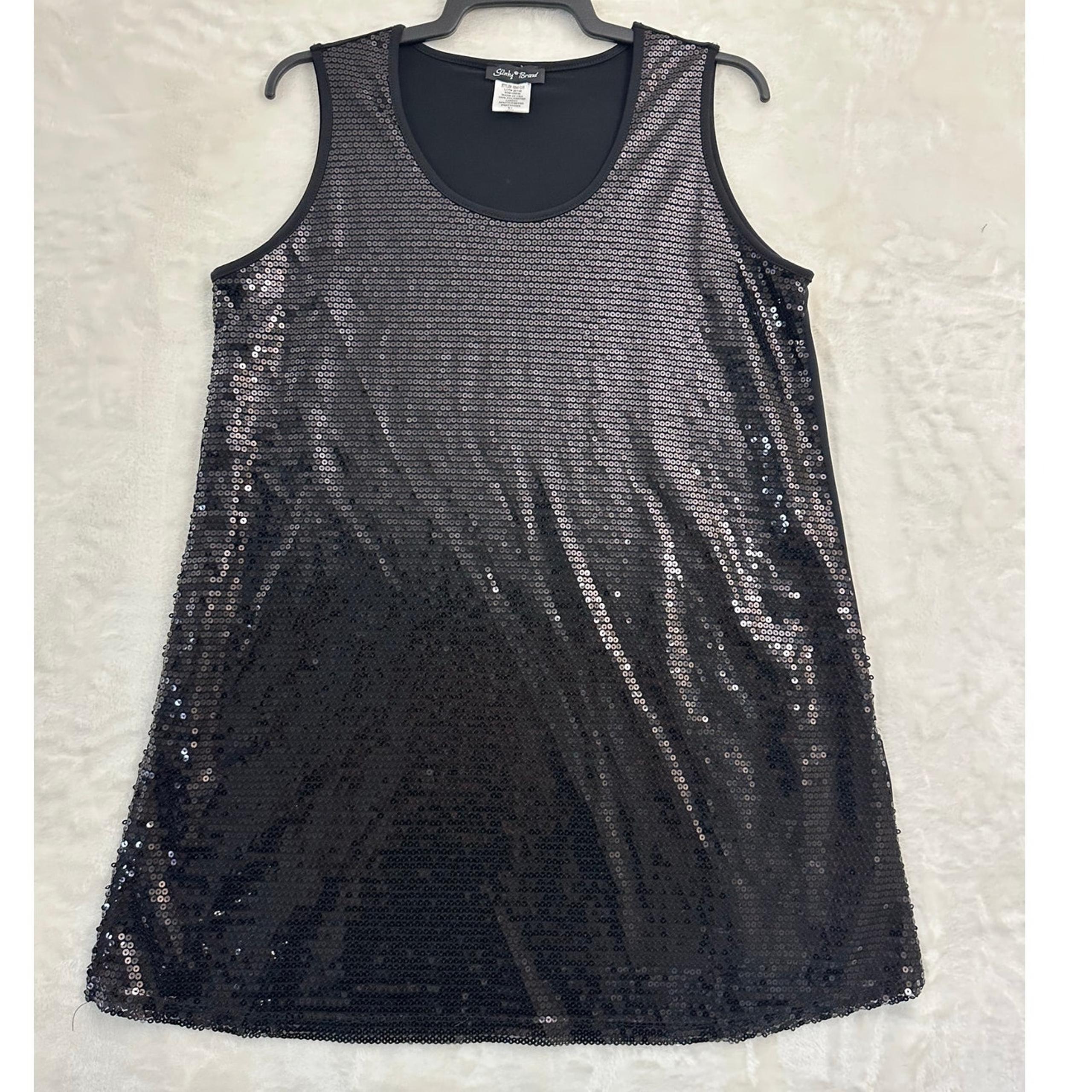 Slinky Brand Black Sequin Top XL Womens Party Luxury Mob Wife