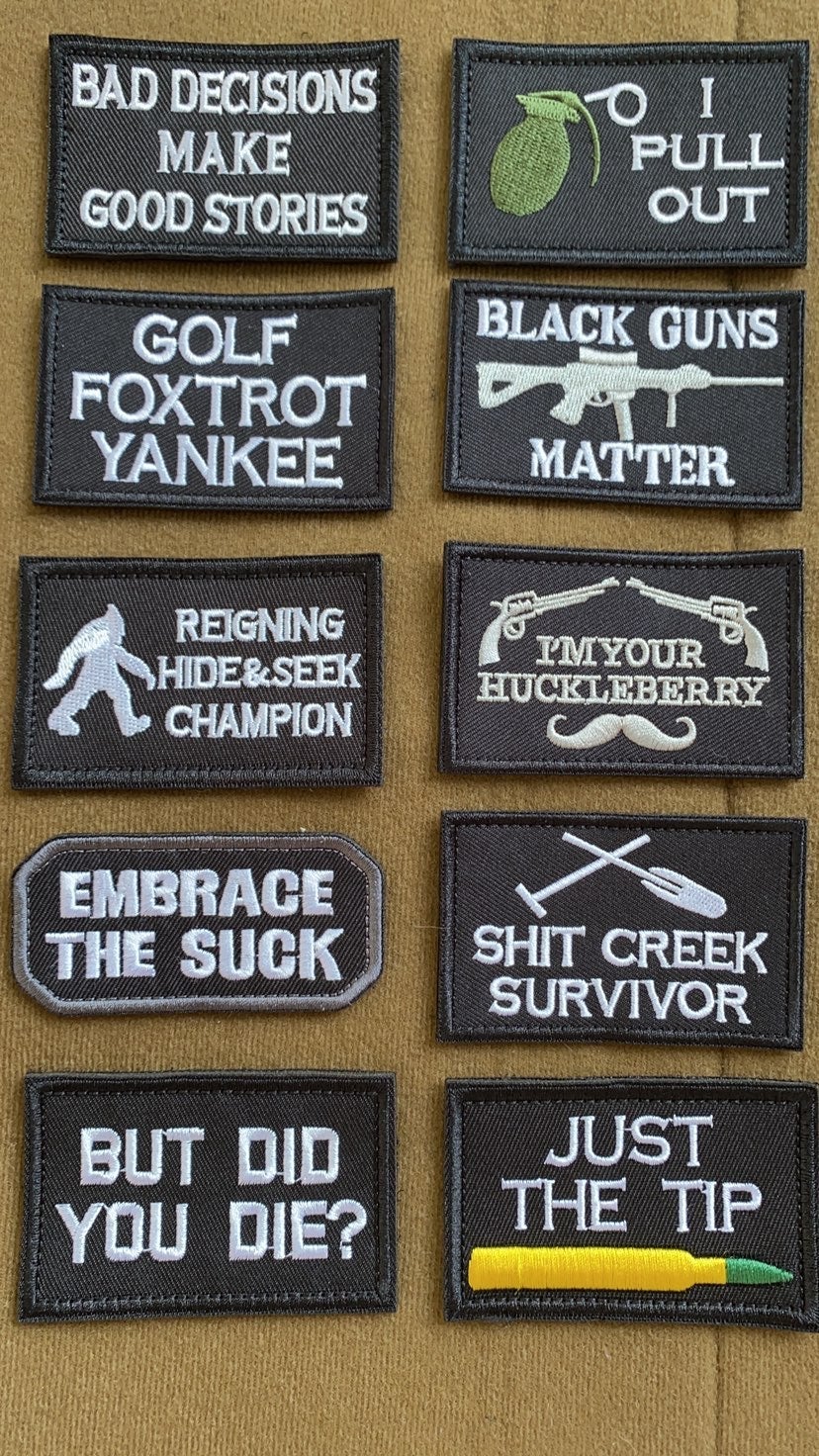 Set of 10 pcz Tactical Morale patch Hook & Loop backing velcro