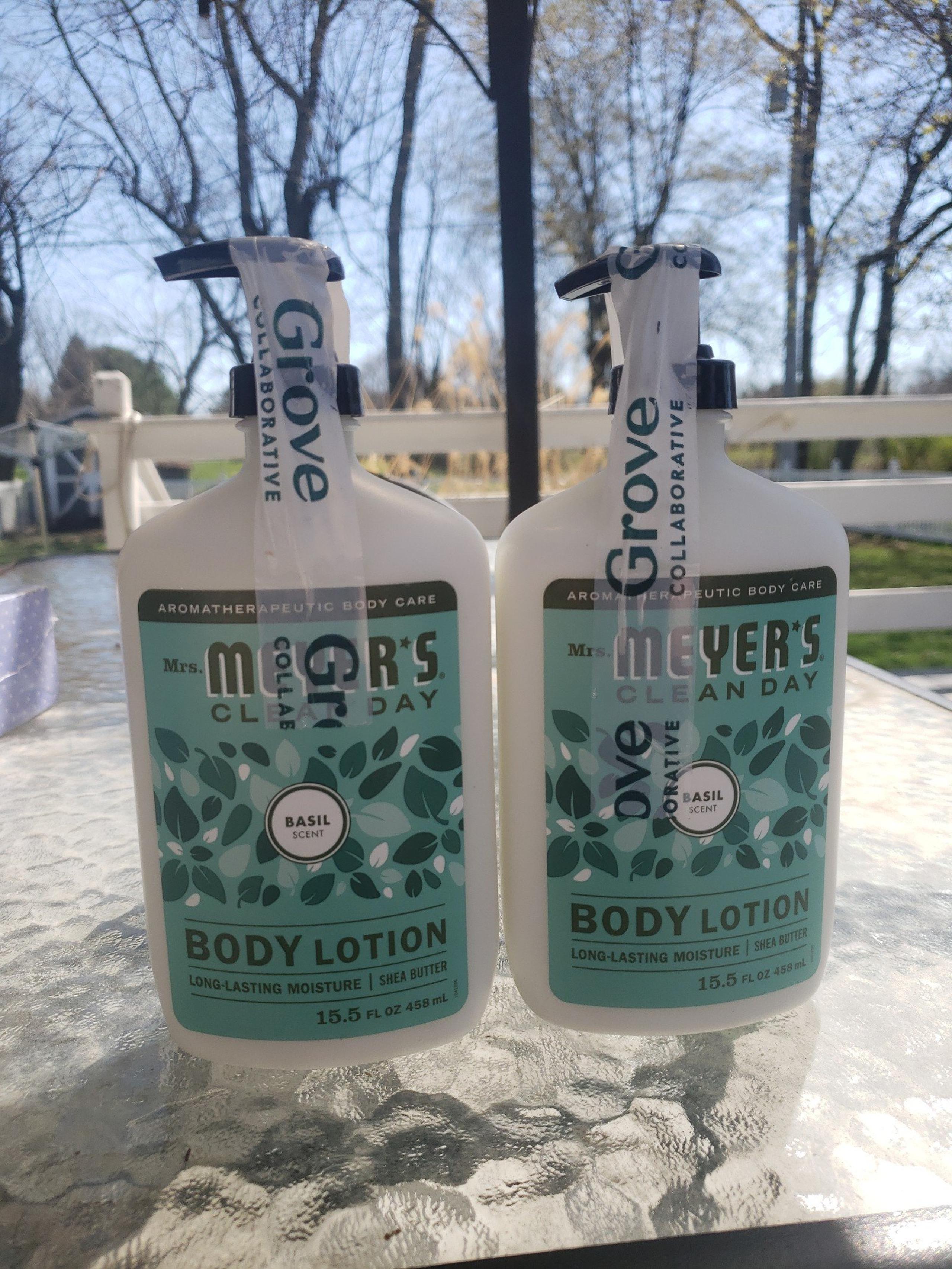 Mrs. Meyers Basil Scented Body Lotion 15.5 oz each lot of 2