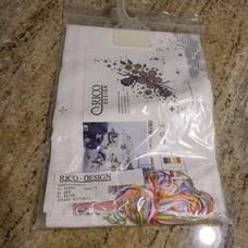 Rico Design Cross Stitch Tablecloth Kit 32x32 #39860 Spring Flowers Easter