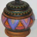 Australia Aboriginal Art Wooden Bowl w Lid Dot Hand Painted Deborah Maynart