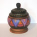 Australia Aboriginal Art Wooden Bowl w Lid Dot Hand Painted Deborah Maynart