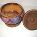 Australia Aboriginal Art Wooden Bowl w Lid Dot Hand Painted Deborah Maynart