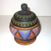 Australia Aboriginal Art Wooden Bowl w Lid Dot Hand Painted Deborah Maynart
