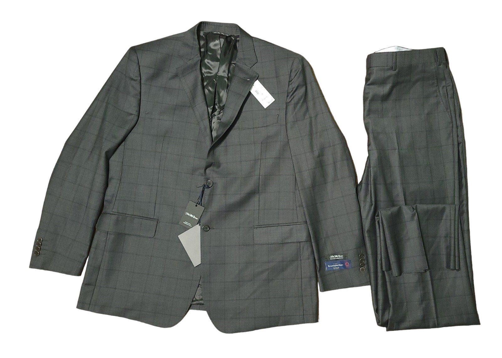 NWT Ermenegildo Zegna Traveler Suit & Pants Saks Fifth Ave Charcoal Size 46L
