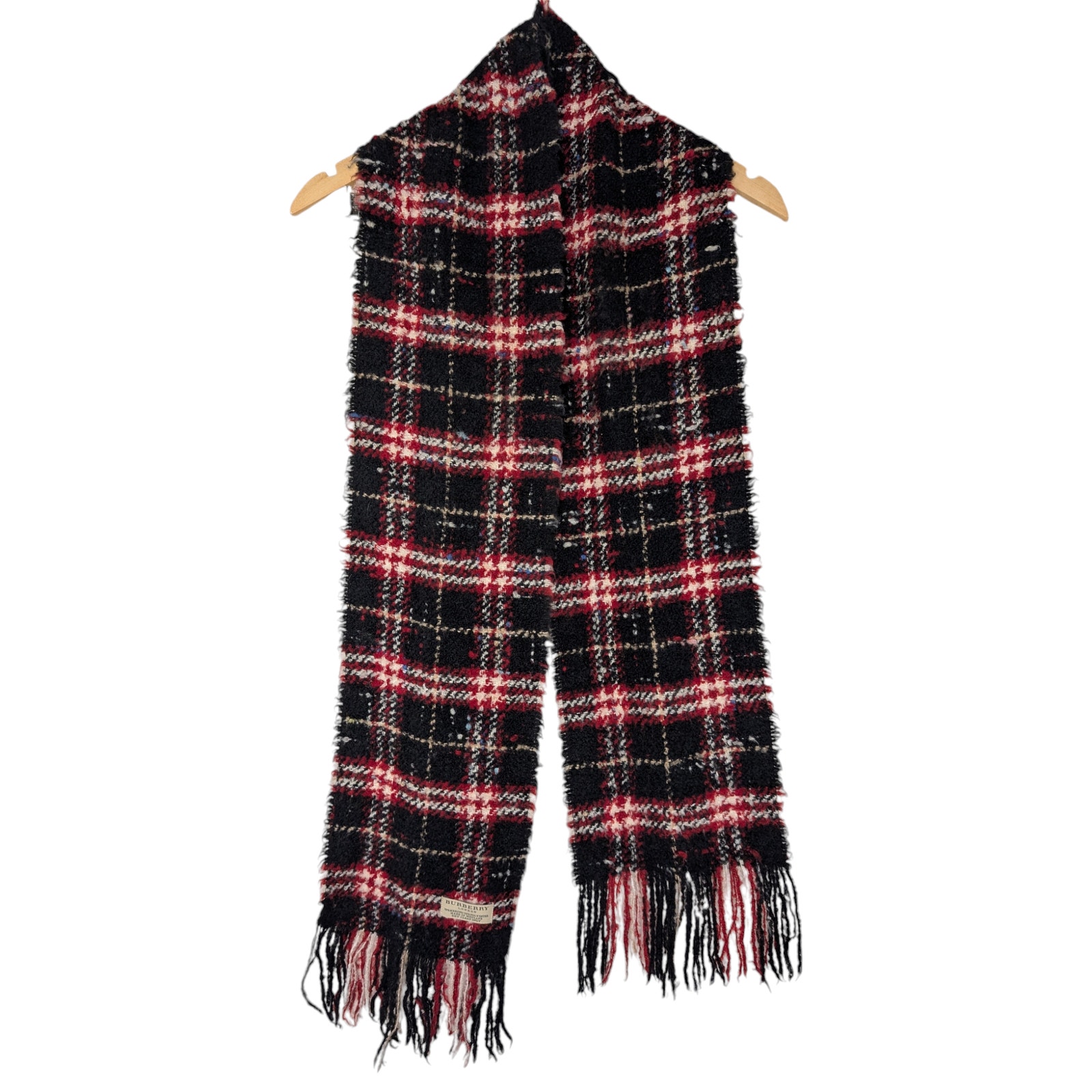 Burberry Plaid Scarf Wool Blend