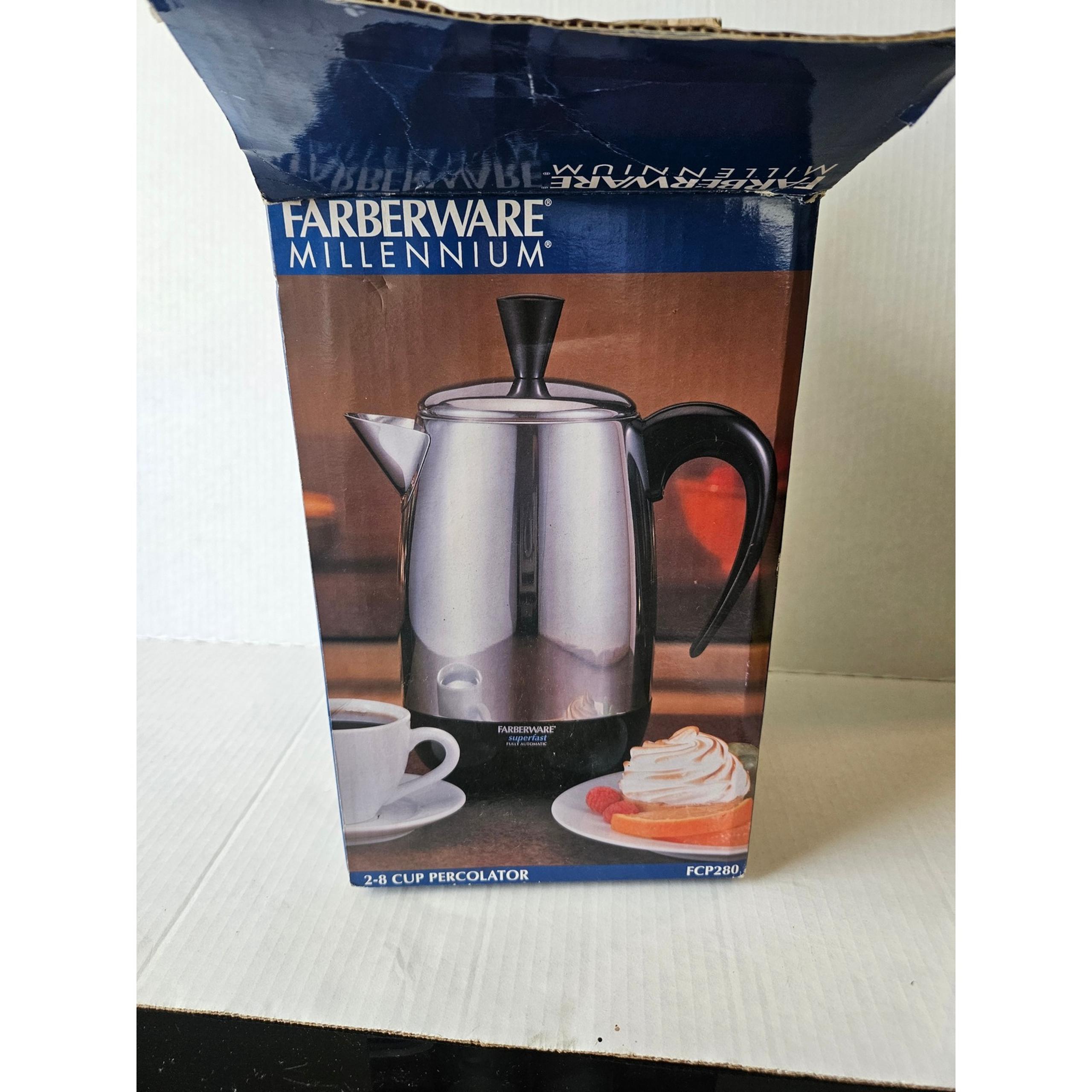 Farberware Percolator 2-8 Cup Millennium Stainless Steel Electric Coffee Maker