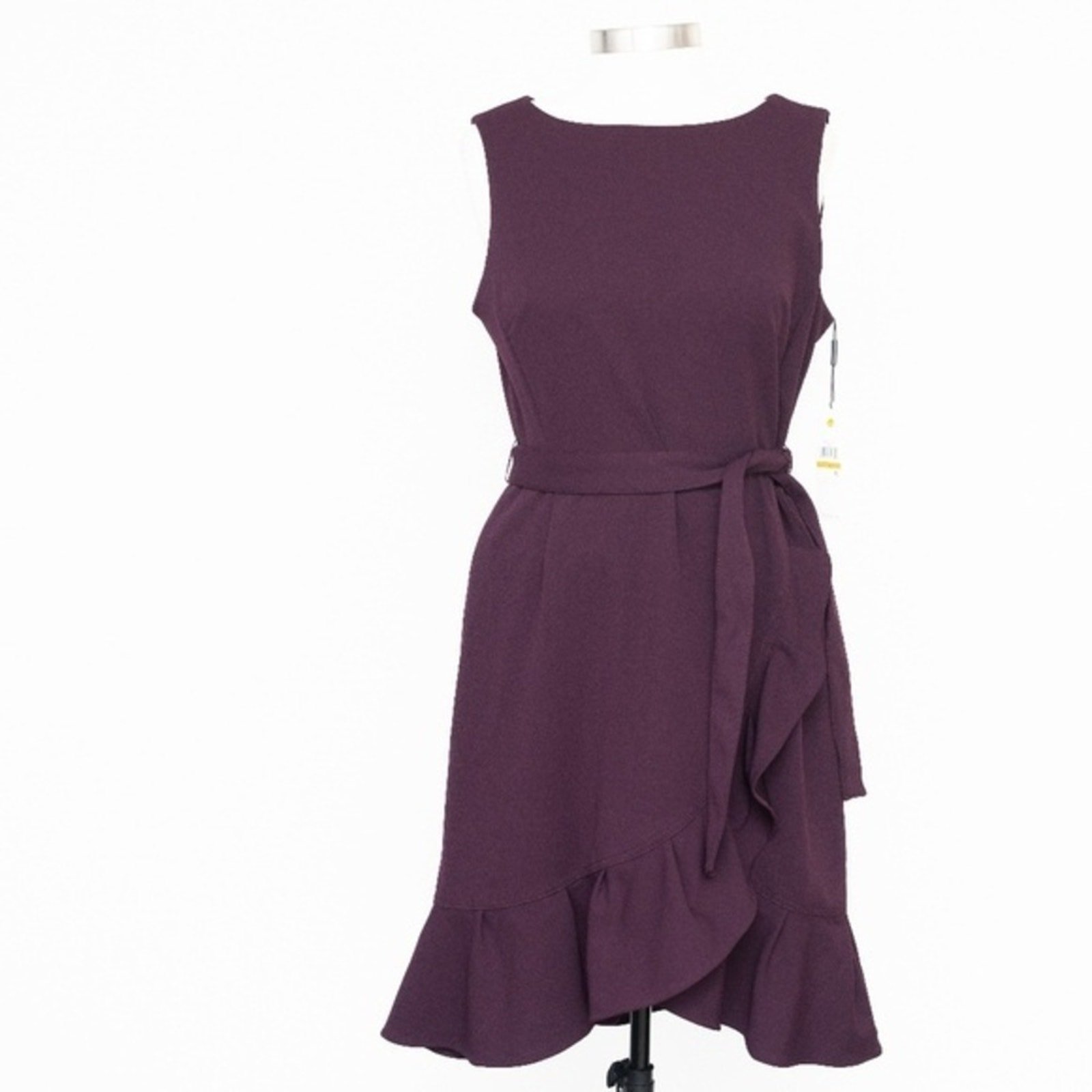 Calvin Klein. Women's Scuba-Crepe Ruffled Sleeveless Dress. New!