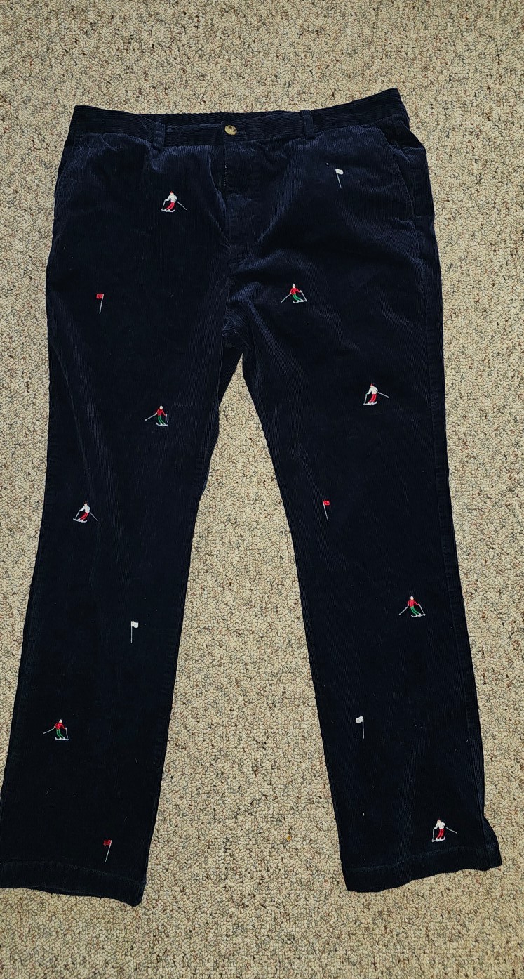 Vineyard Vines by Shep and Ian 38 x 34 blue corduroy ski people slim fit breaker