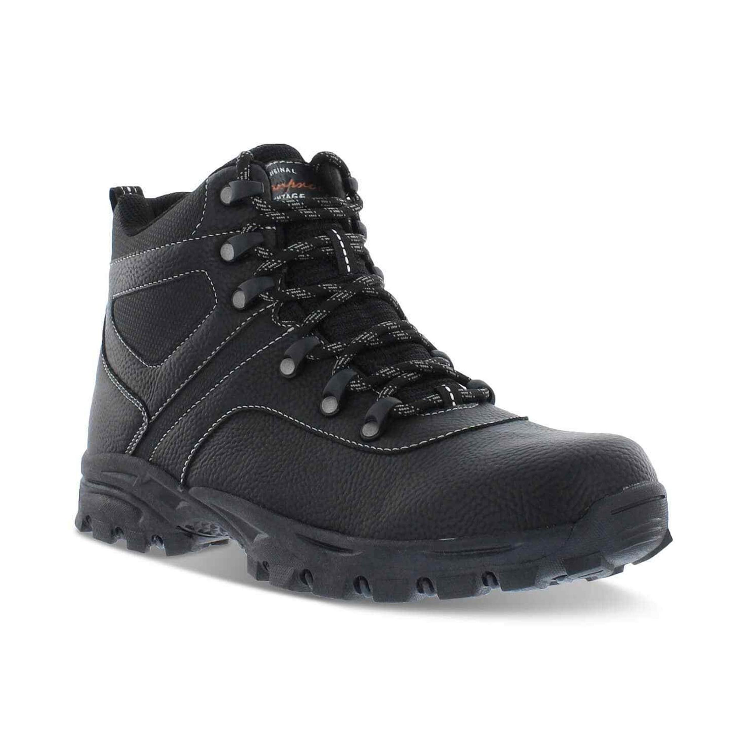 Weatherproof Vintage Men's Black Hiker Faux-Leather Boots - 10 - Black