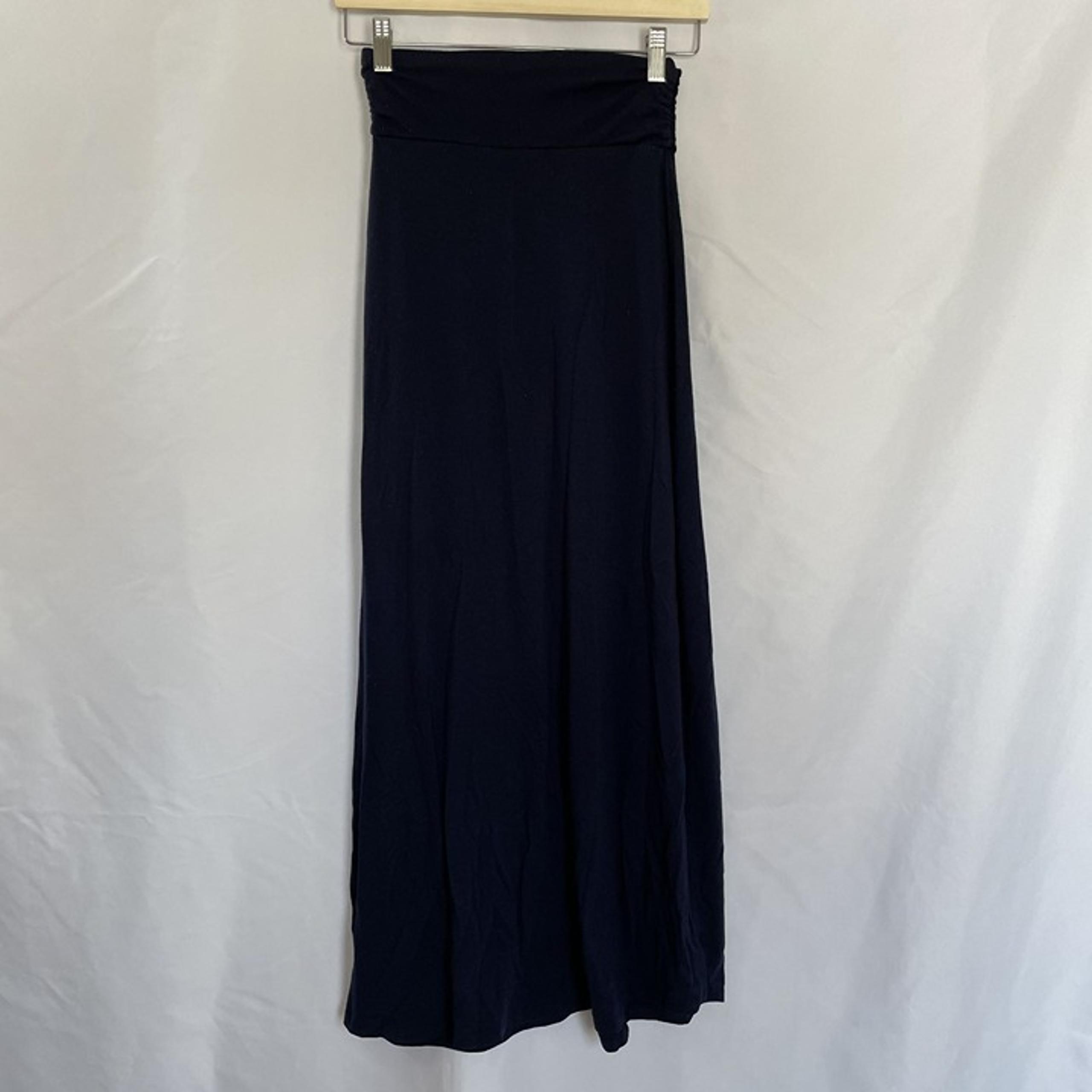 Zenana Outfitters Long Black Maxi Skirt Elastic Waistband Stretch Fabric Size S