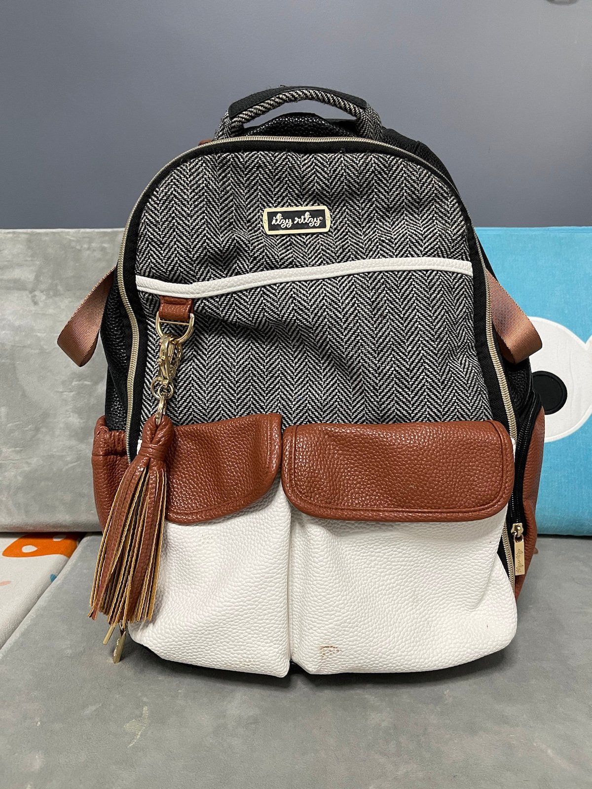 Itzy Ritzy Coffee & Cream Boss Backpack Diaper Bag