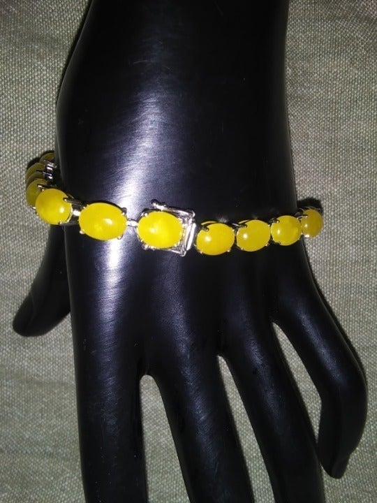 Yellow Jade Link Bracelet