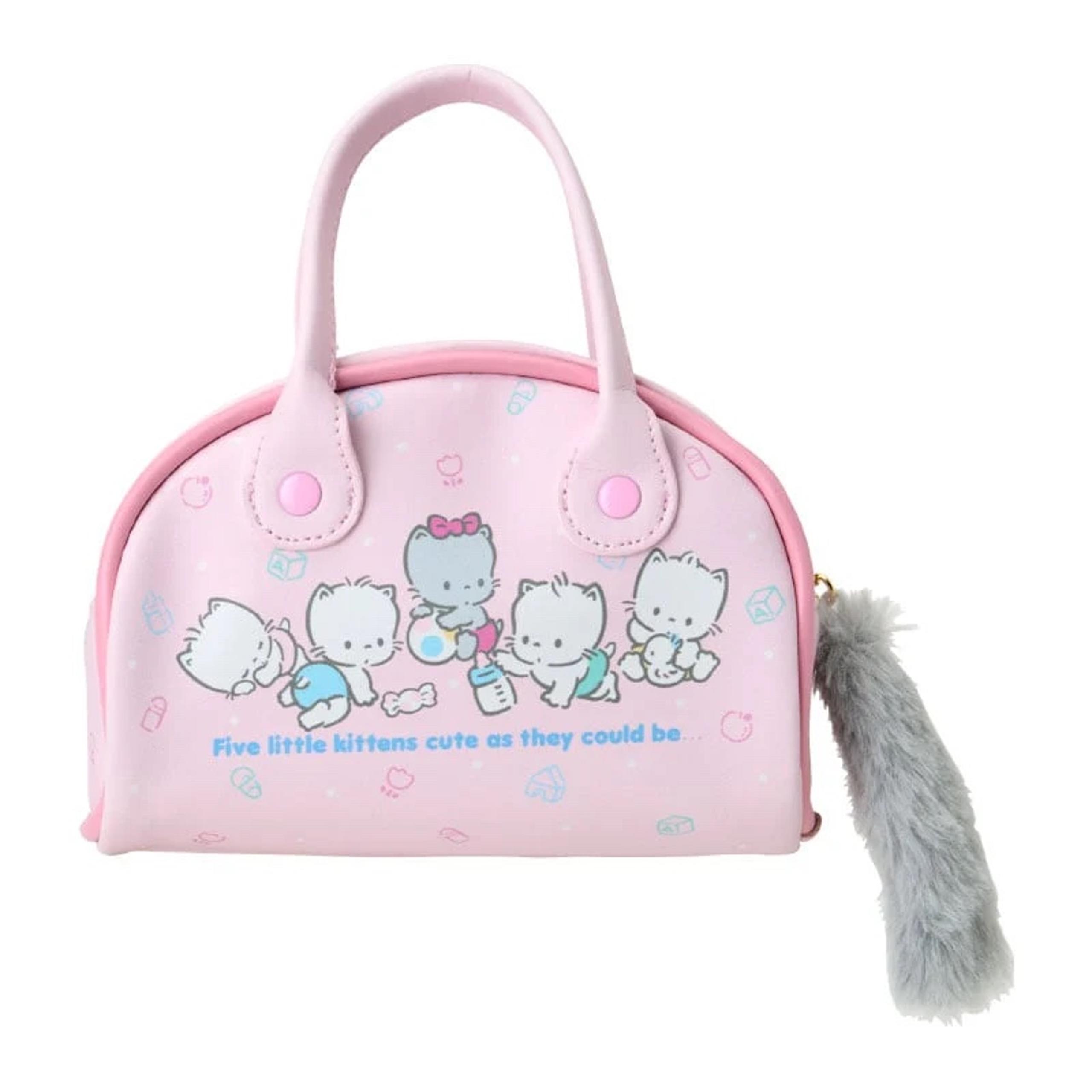 Sanrio Nya Ni Nyu Nye Nyon Kitten Mini Pink Pleather Boston Bag Trinket Plush
