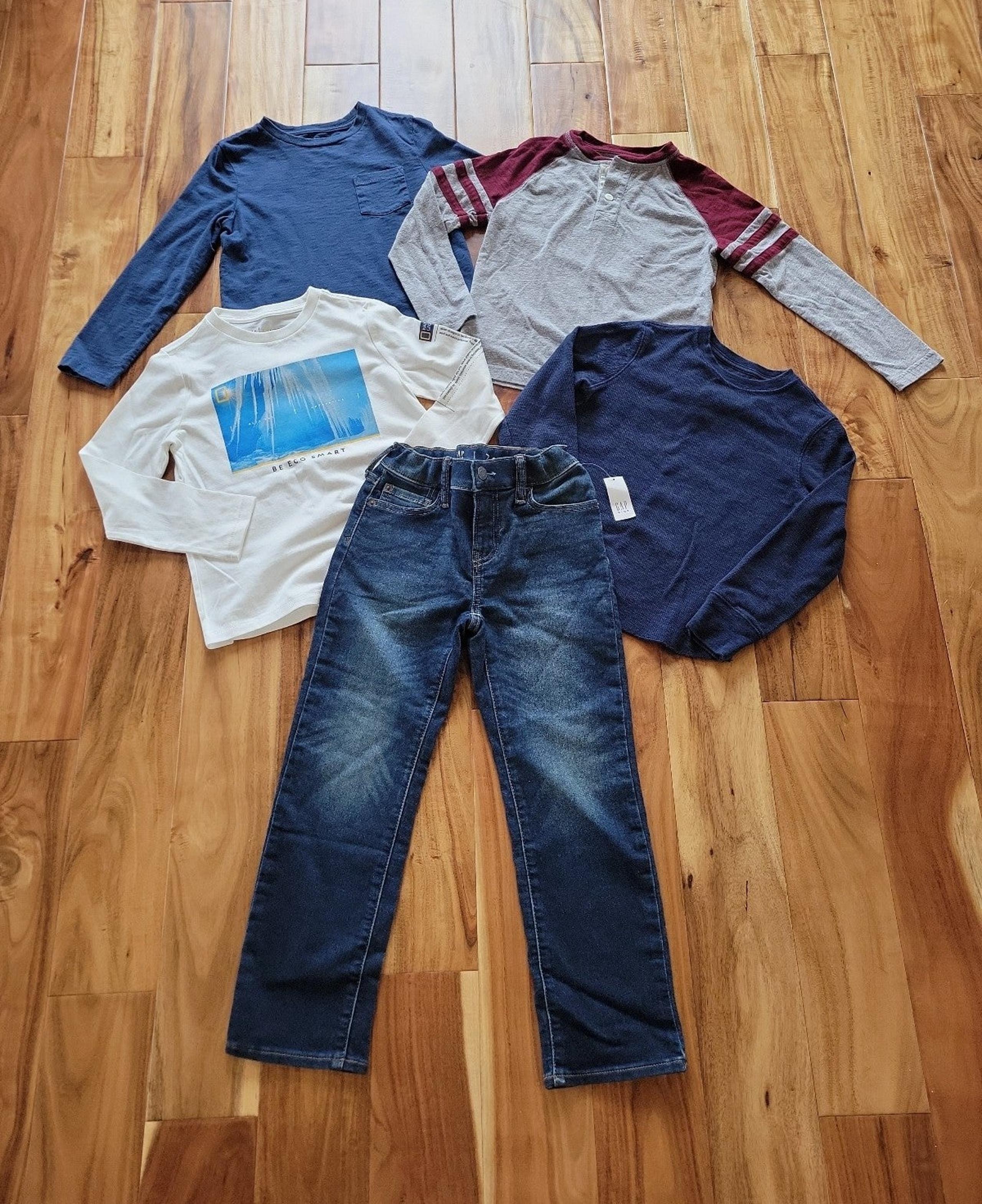 Boys Size Small GAP - 4  LS Shirts & 1 Jeans Lot