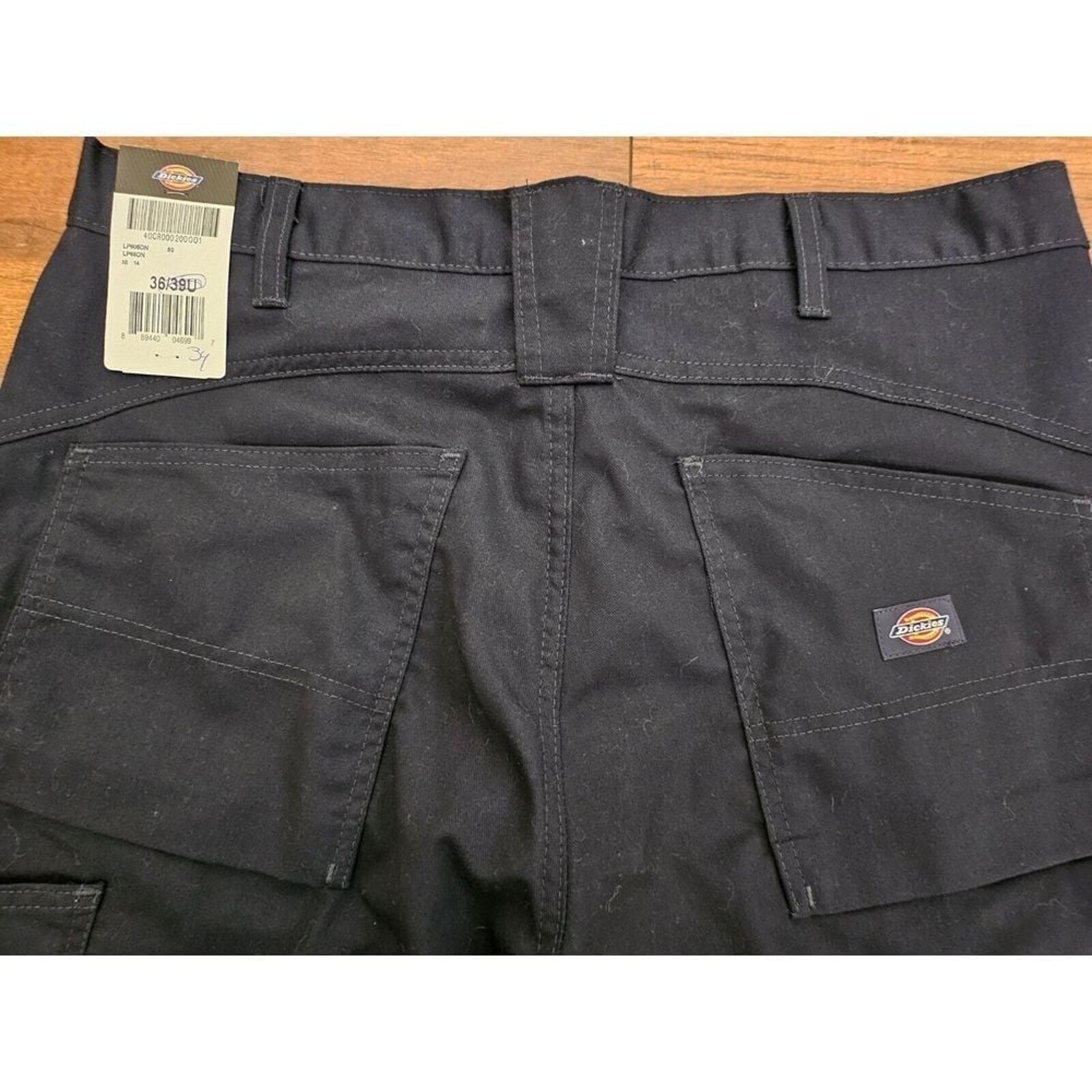 Black Dickies Double Knee Cargo Carpenter Pants Size 36 Tagged 34
