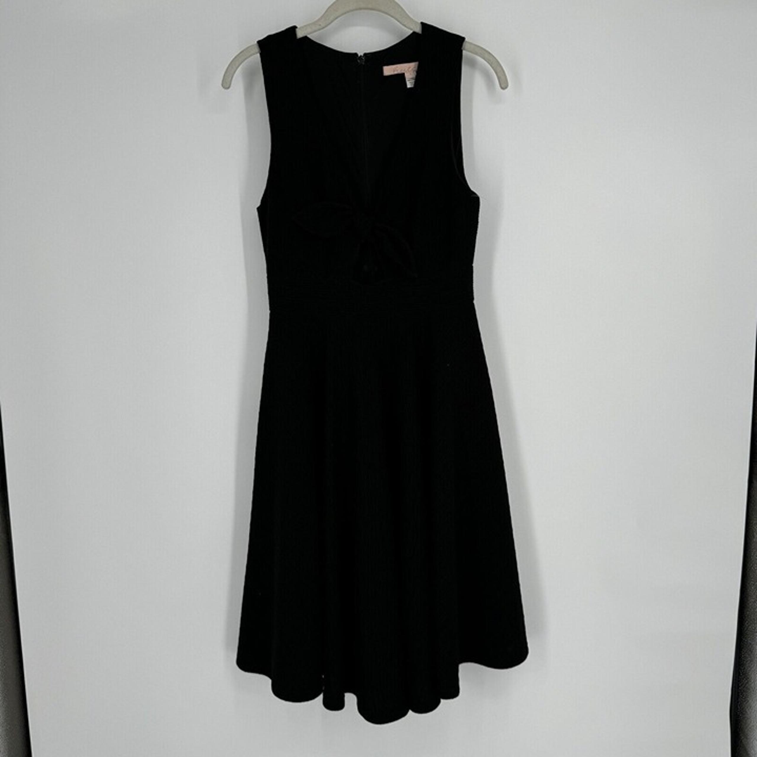 Anthropologie Hutch dress womens small S black fit flare fall winter knit midi