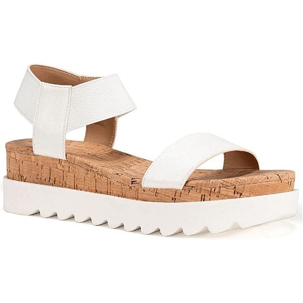 Sun + Stone Womens Melanyy Faux Leather Slip On Flatform Sandals 5.5 m