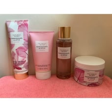 Victoria's Secret new Pomegranate & Lotus Body Care Set: Scrub, Wash, Lotion