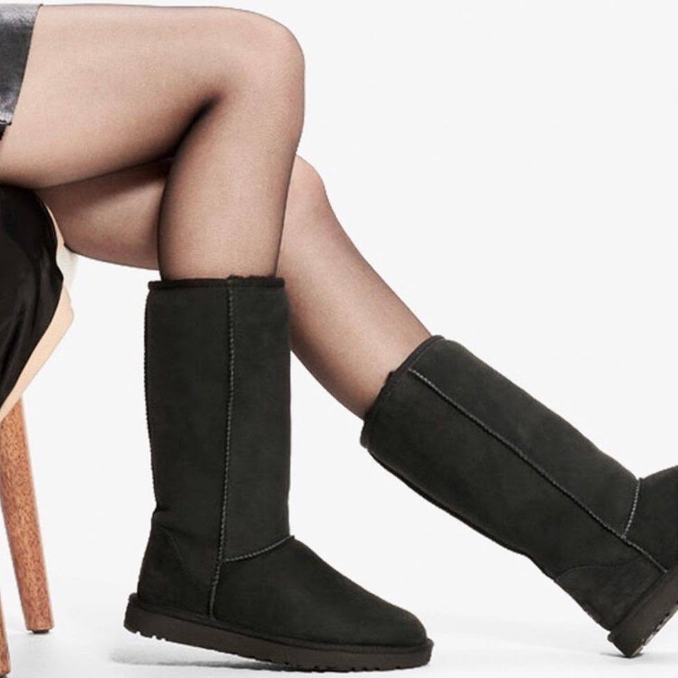 UGG Womens Classic II Tall Boot Black Suede 8US