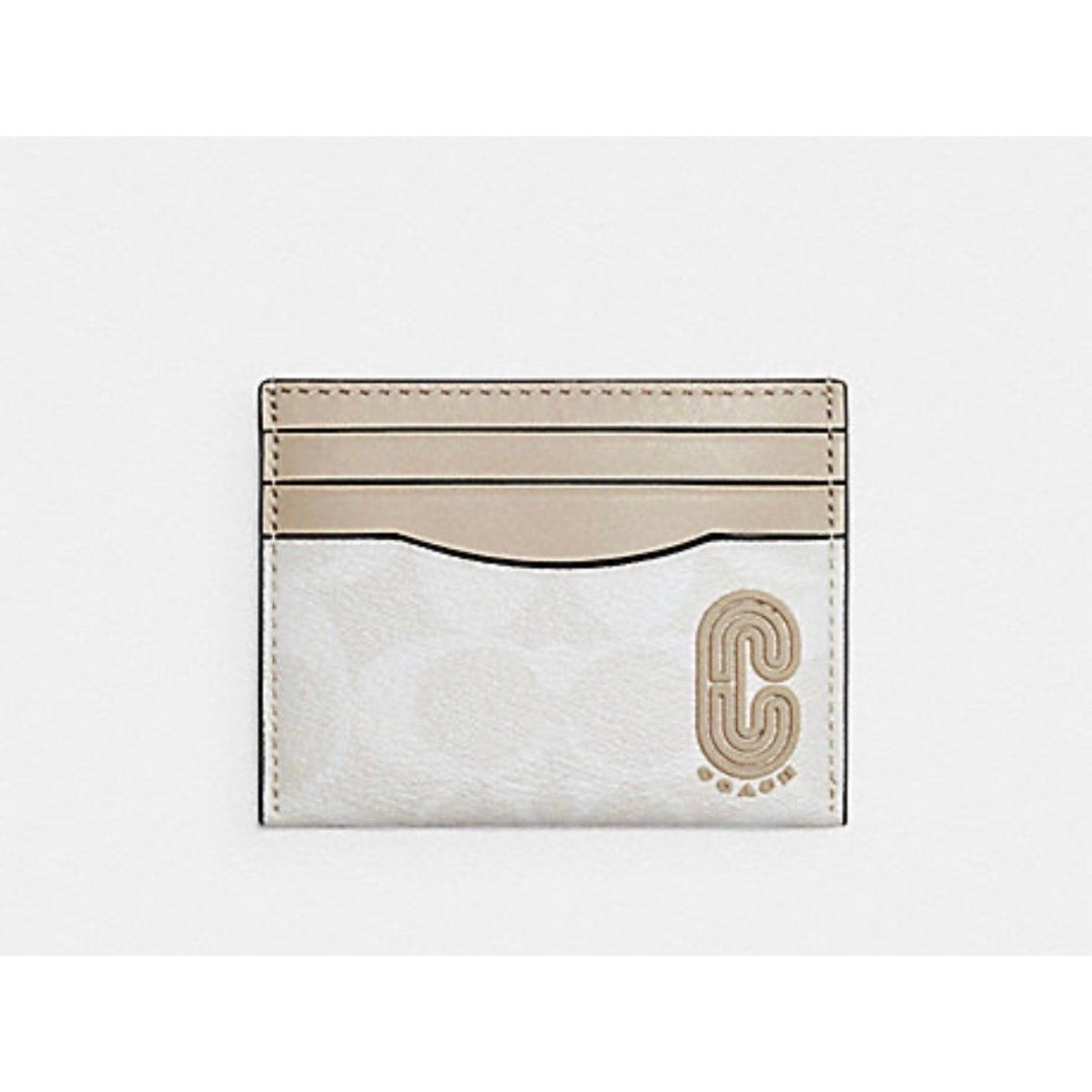 COACH SLIM CARD CASE IN SIGNATURE CANVAS WITH COACH PATCH NWT