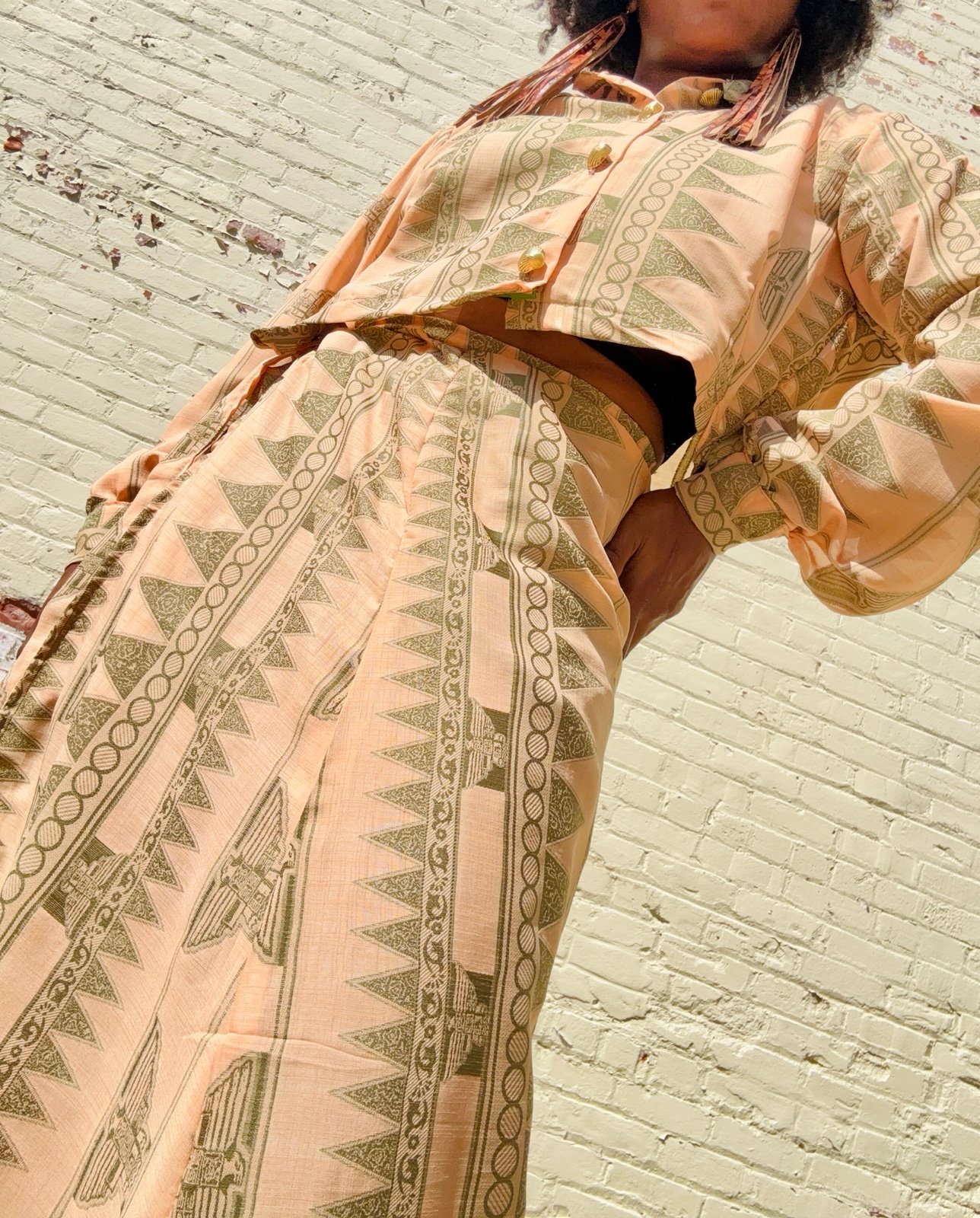 Egyptian print two piece set
