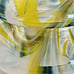 Zorza Poland Hand Blown Glass Christmas Tree Green, White, & Yellow Swirl