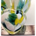 Zorza Poland Hand Blown Glass Christmas Tree Green, White, & Yellow Swirl