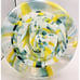 Zorza Poland Hand Blown Glass Christmas Tree Green, White, & Yellow Swirl