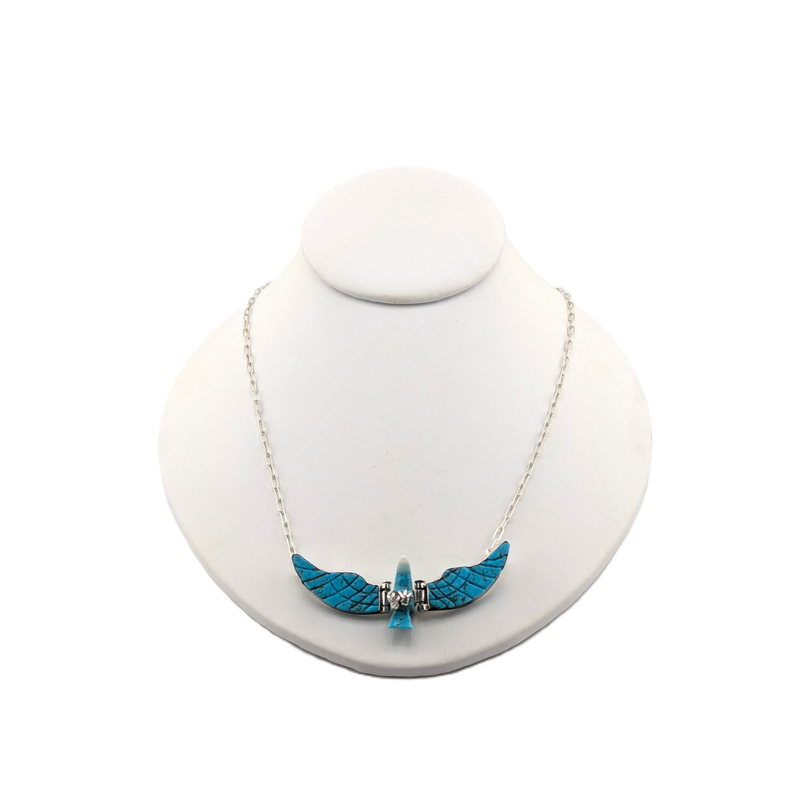 Navajo Necklace Native Am Jewelry Turquoise Bald Eagle Design***