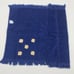 Vintage 100% Cotton Hand Towels Blue Gold Embroidery Retro Linen Set of 2 Towels