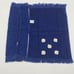 Vintage 100% Cotton Hand Towels Blue Gold Embroidery Retro Linen Set of 2 Towels