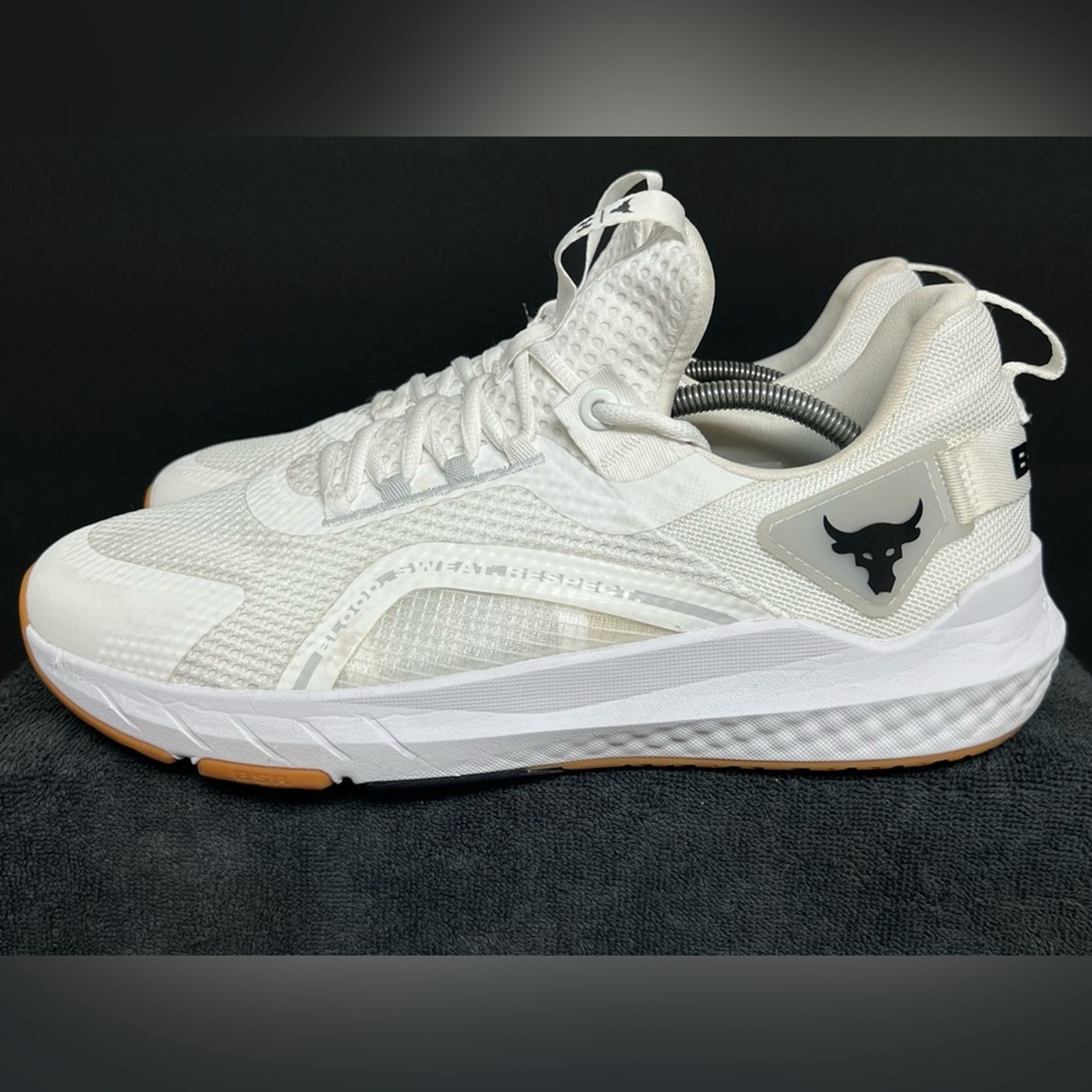 Under Armour Project Rock BSR 4 WHITE Men Cross Training Shoes SIZE 13 NICE